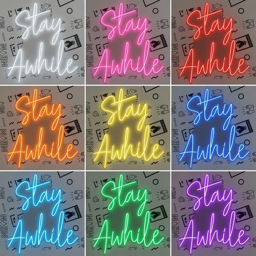 Stay Awhile Wall Decor LED Neon Sign Wall Neon Sign - Shineneon