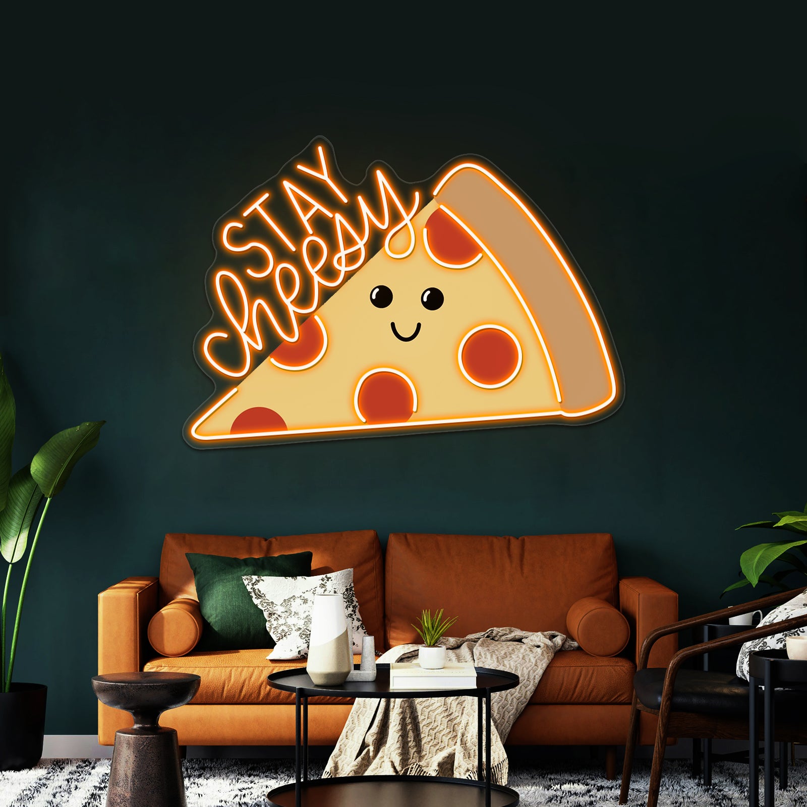 Stay Cheesy Pizza Artwork Led Neon Signs | Shineneon