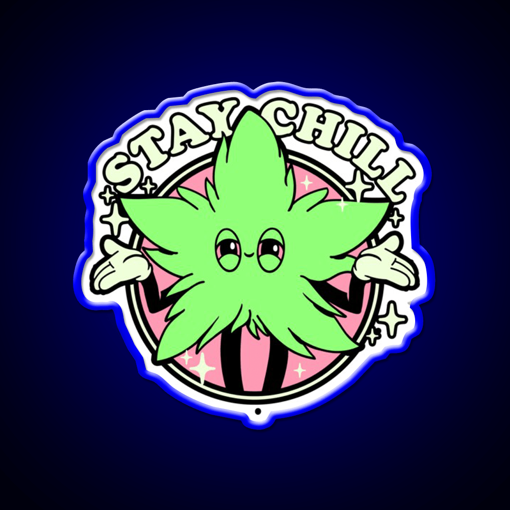 Stay Chill Hemp Inspired Green Leaf Led Neon Sign Rgb Color - Shineneon