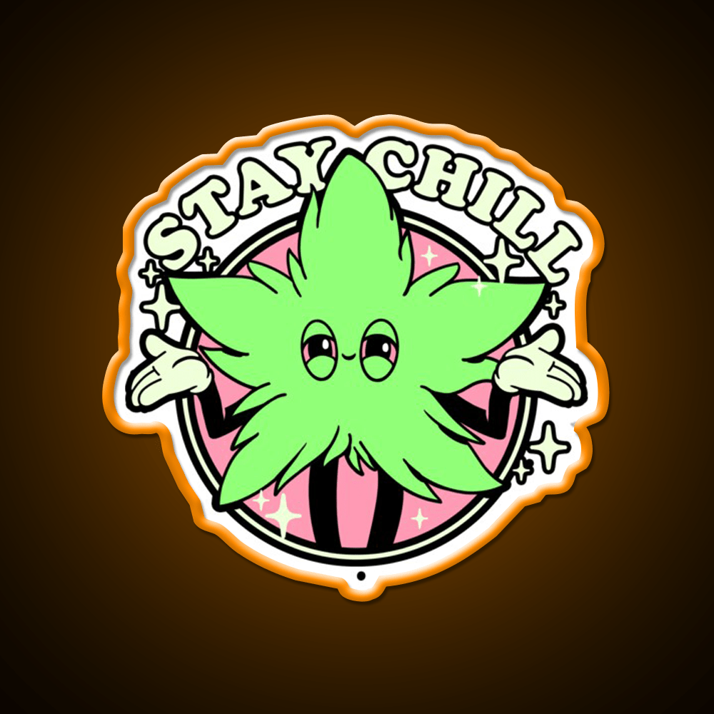 Stay Chill Hemp Inspired Green Leaf Led Neon Sign Rgb Color - Shineneon