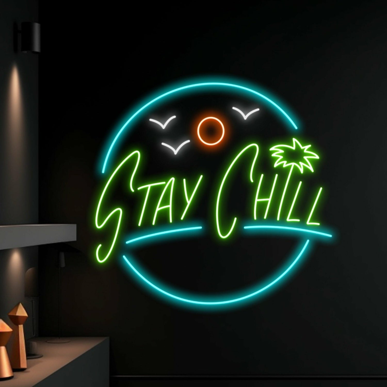 Stay Chill Summer Beach Led Neon Sign Chill On The Beach Decor - Shineneon