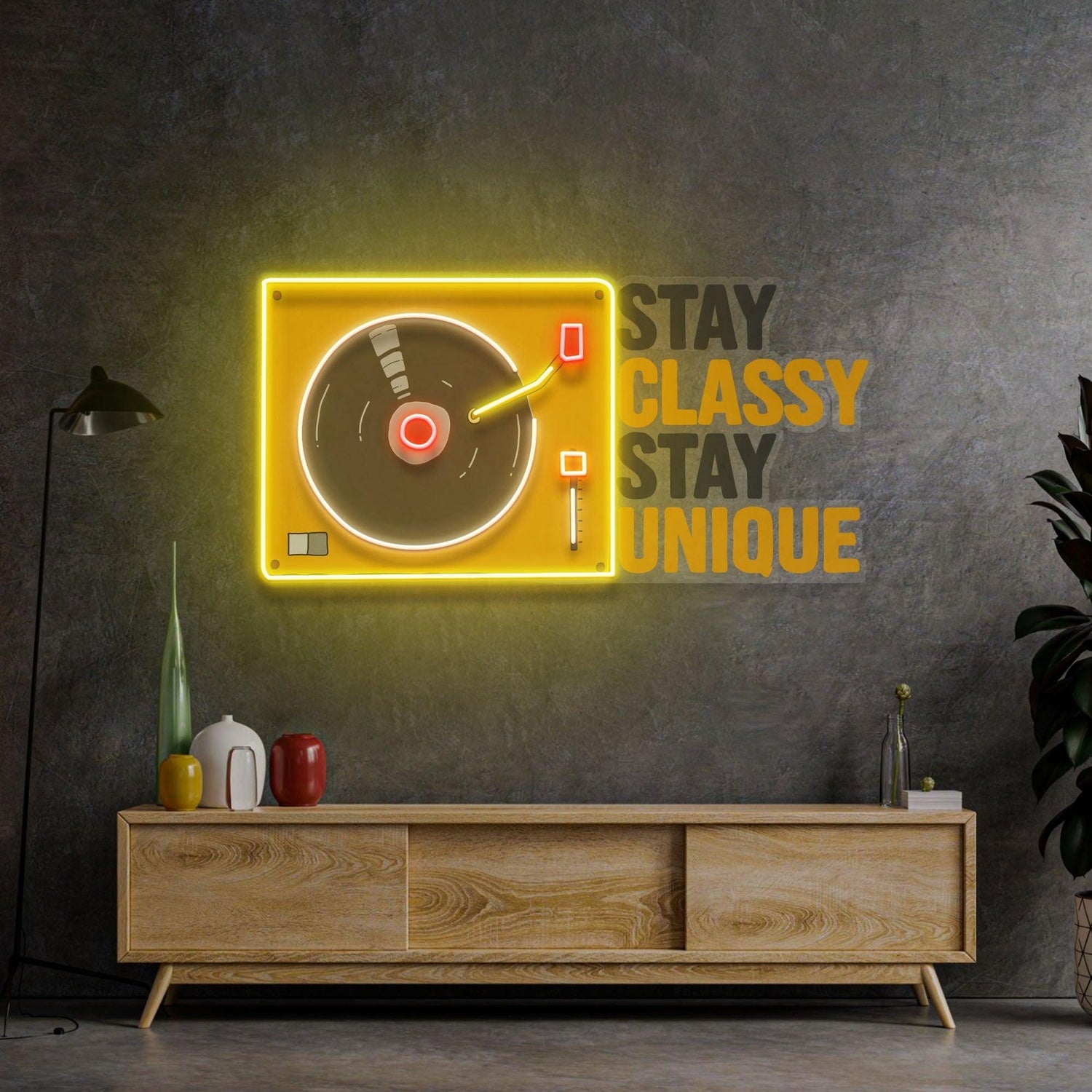 Stay Classy Stay Unique Retro Vinyl Uv Printed Led Neon Sign For Home Decor | Shineneon