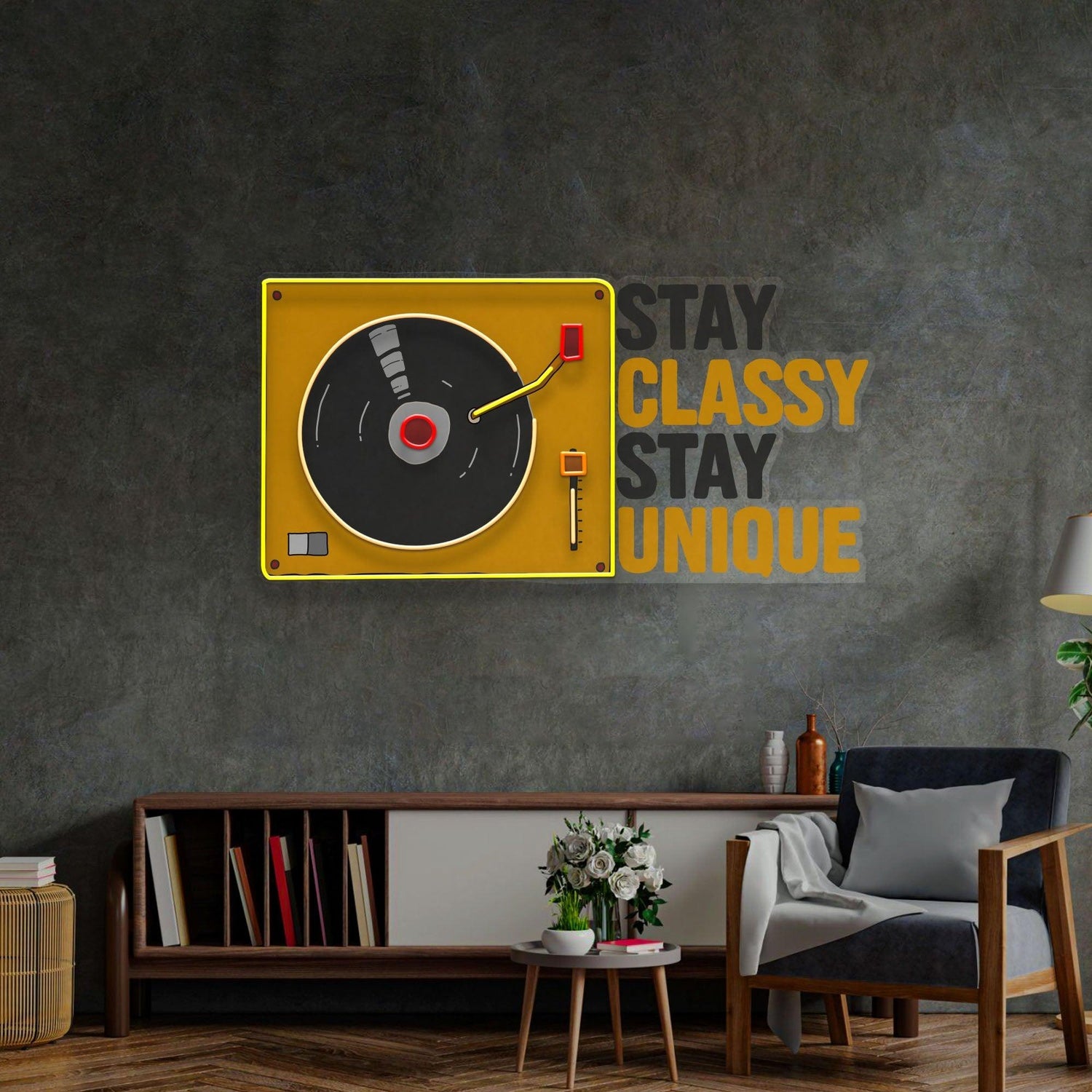 Stay Classy Stay Unique Retro Vinyl Uv Printed Led Neon Sign For Home Decor | Shineneon