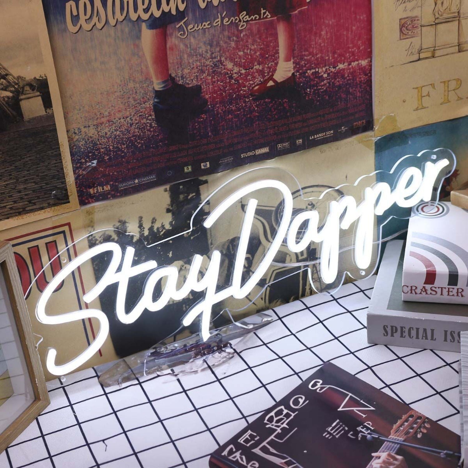 Stay Dapper White Led Neon Sign Finspirational And Stylish Spaces - Shineneon