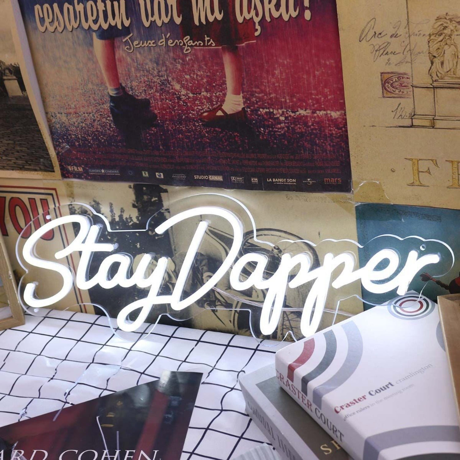Stay Dapper White Led Neon Sign Finspirational And Stylish Spaces - Shineneon