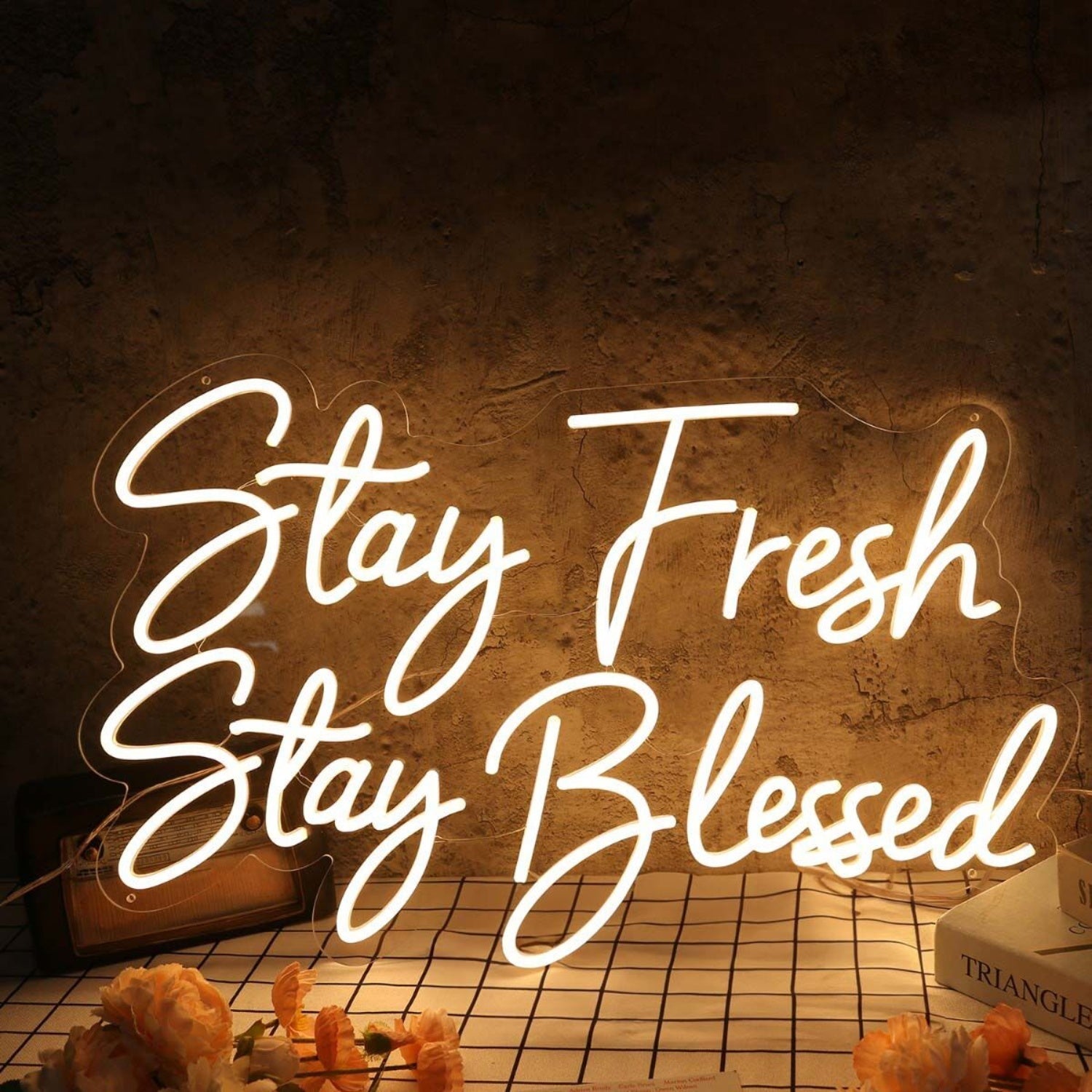 Stay Fresh Stay Blessed Yellow Led Neon Sign - Shineneon