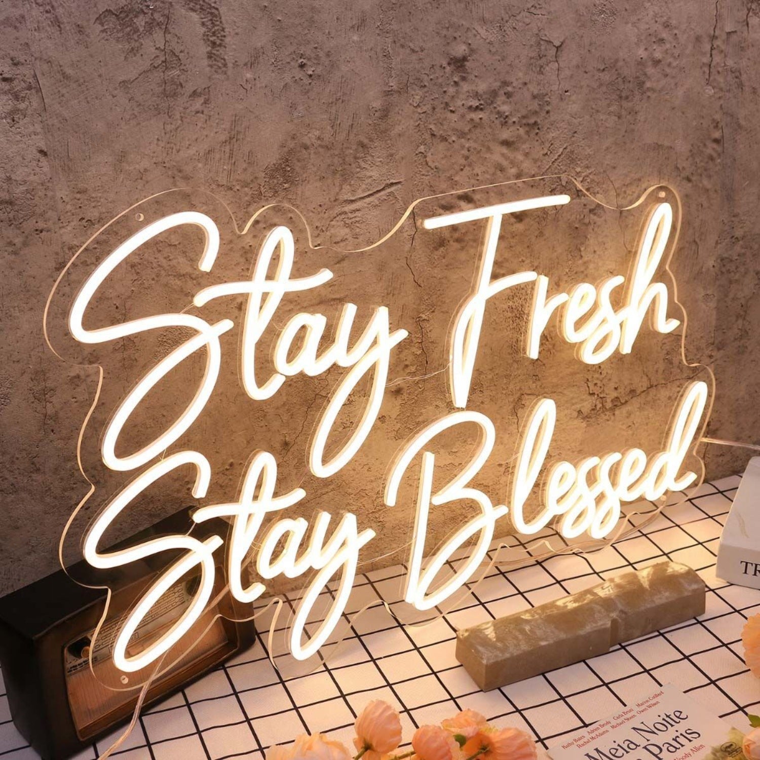 Stay Fresh Stay Blessed Yellow Led Neon Sign - Shineneon