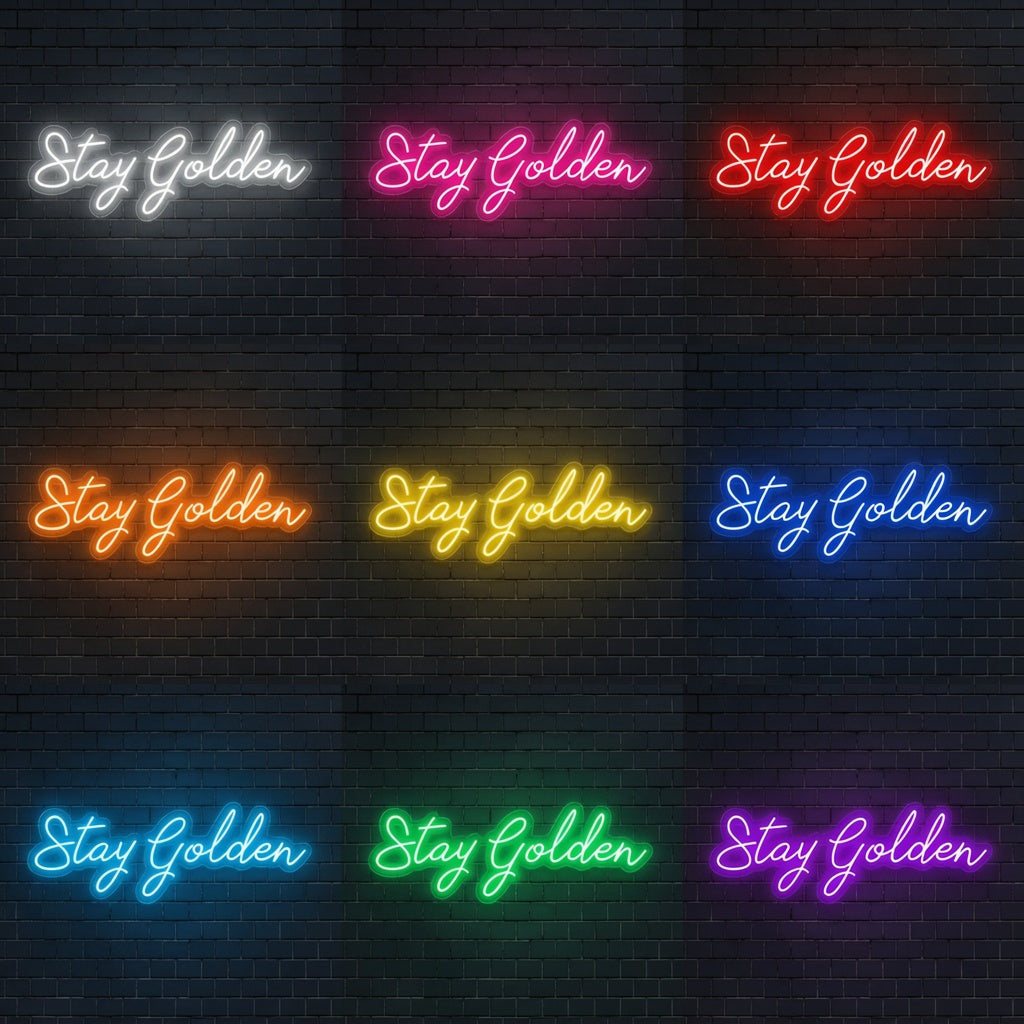 Stay Golden LED Neon Sign Home Wall Art - 05 Color Grid