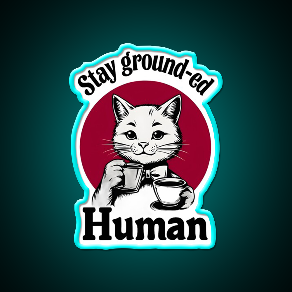 Stay Ground Ed Human Cafe Led Neon Sign Espresso Bar Art Rgb Color