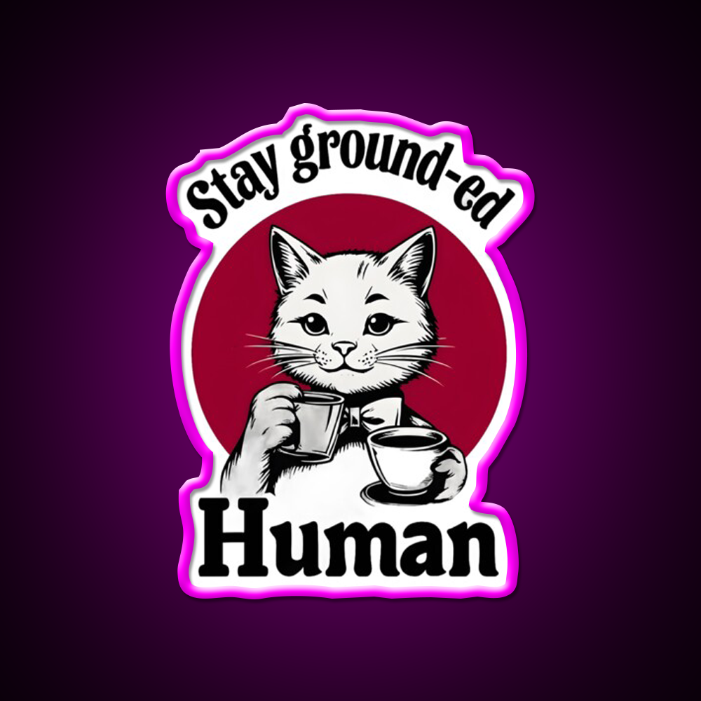 Stay Ground Ed Human Cafe Led Neon Sign Espresso Bar Art Rgb Color