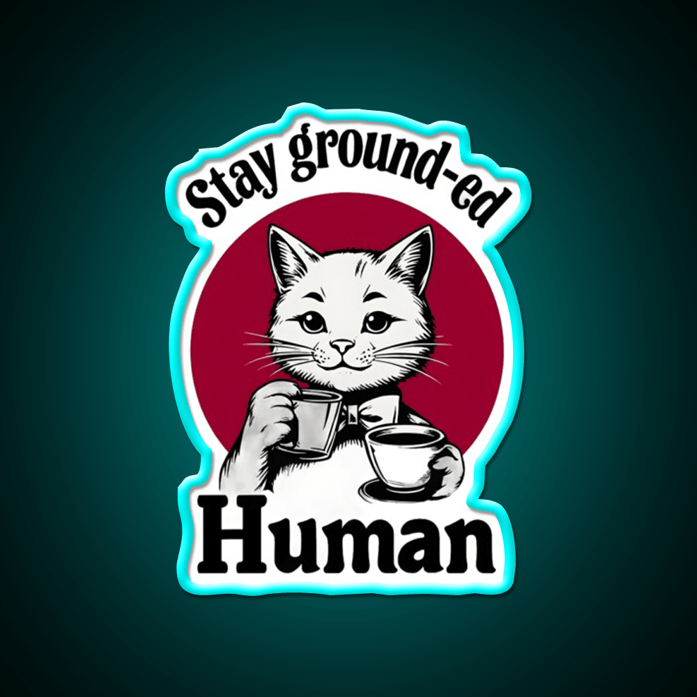 Stay Ground Ed Human Cafe Led Neon Sign Espresso Bar Art Rgb Color - Shineneon