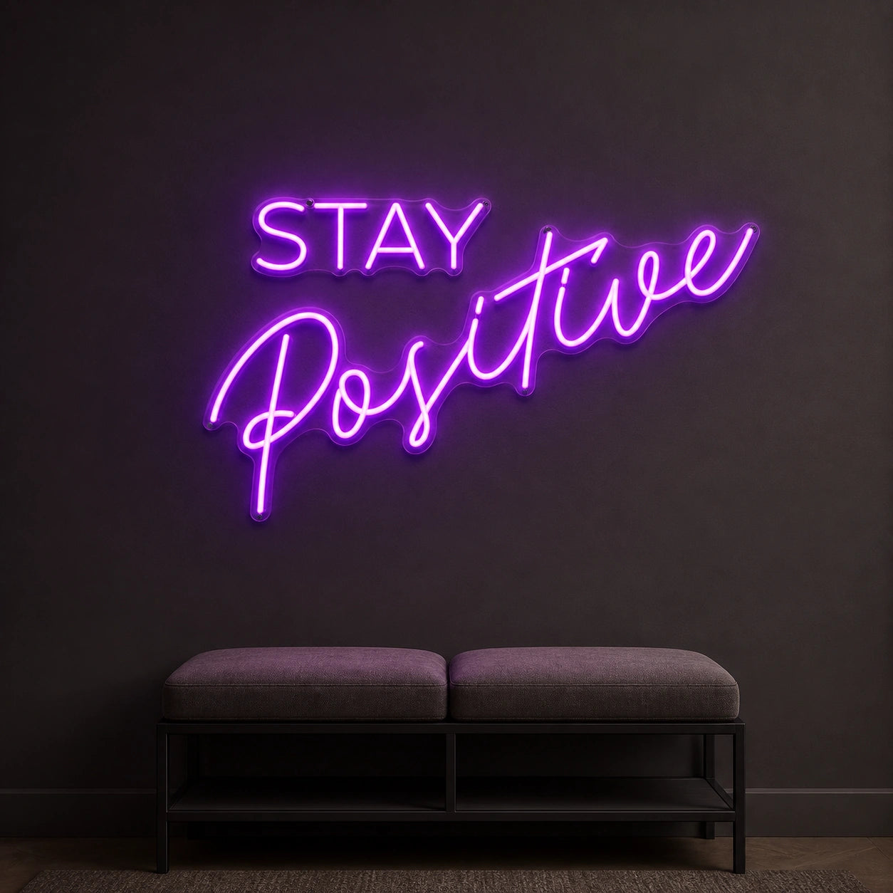 Stay Positive LED Neon Sign Garage Man Cave Neon Sign size image
