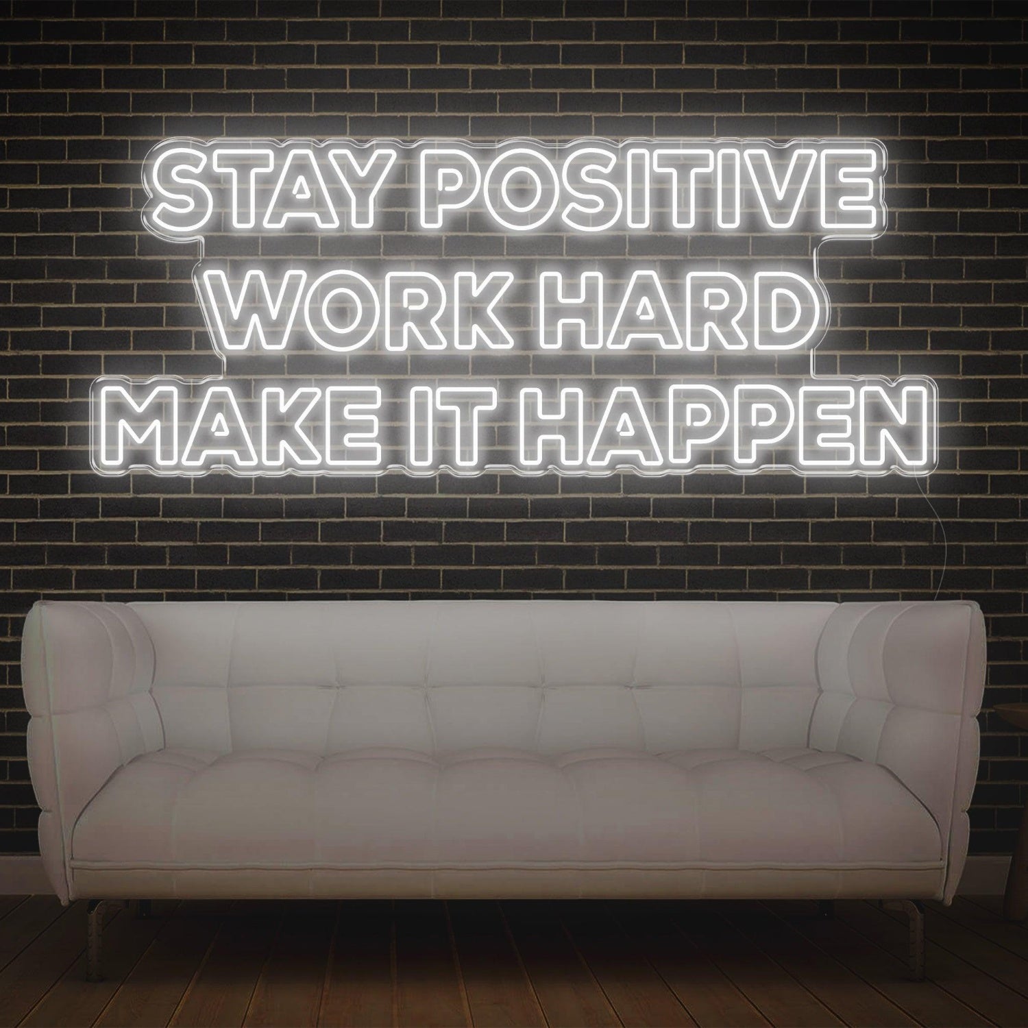 Stay Positive Work Hard Make It Happen Blue Led Neon Sign For Home Office Wall Decor | Shineneon