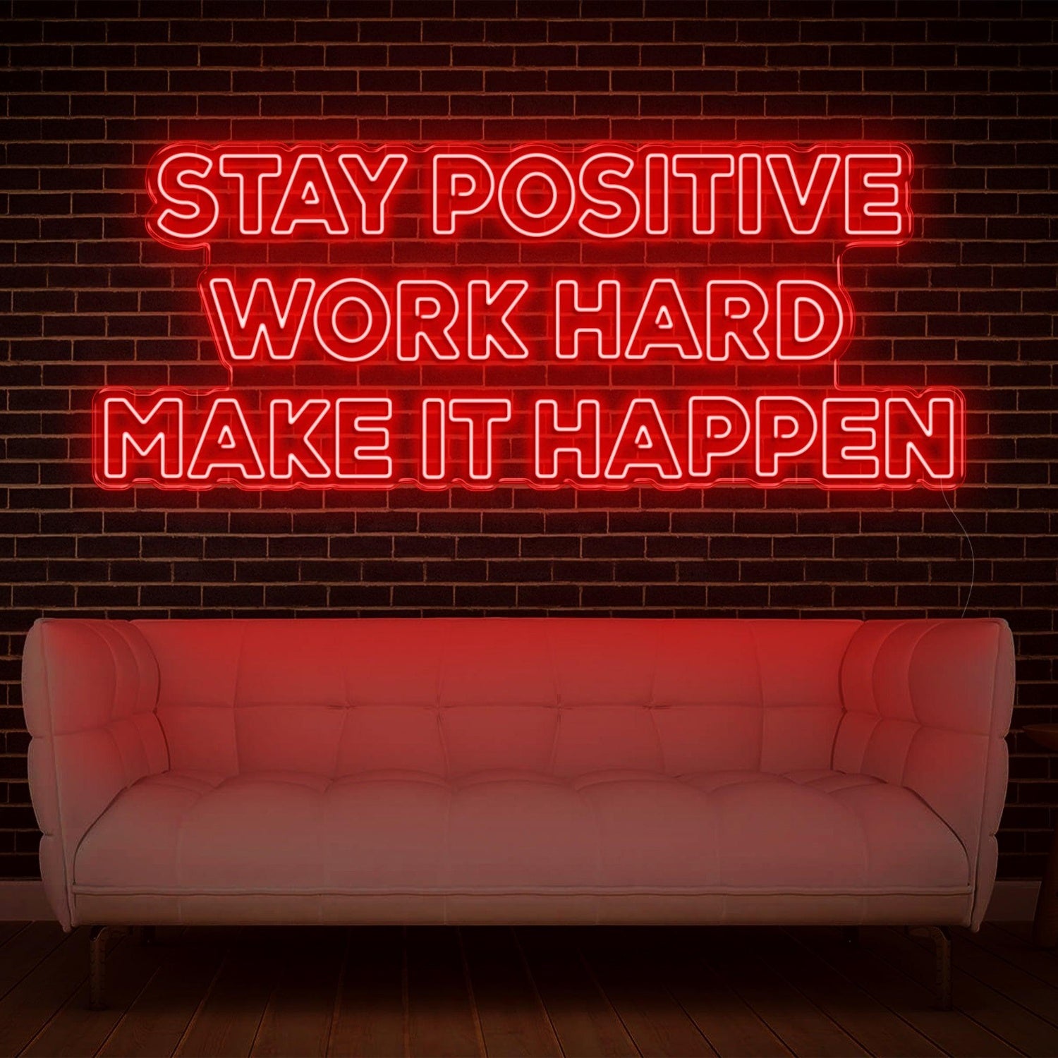 Stay Positive Work Hard Make It Happen Blue Led Neon Sign For Home Office Wall Decor | Shineneon