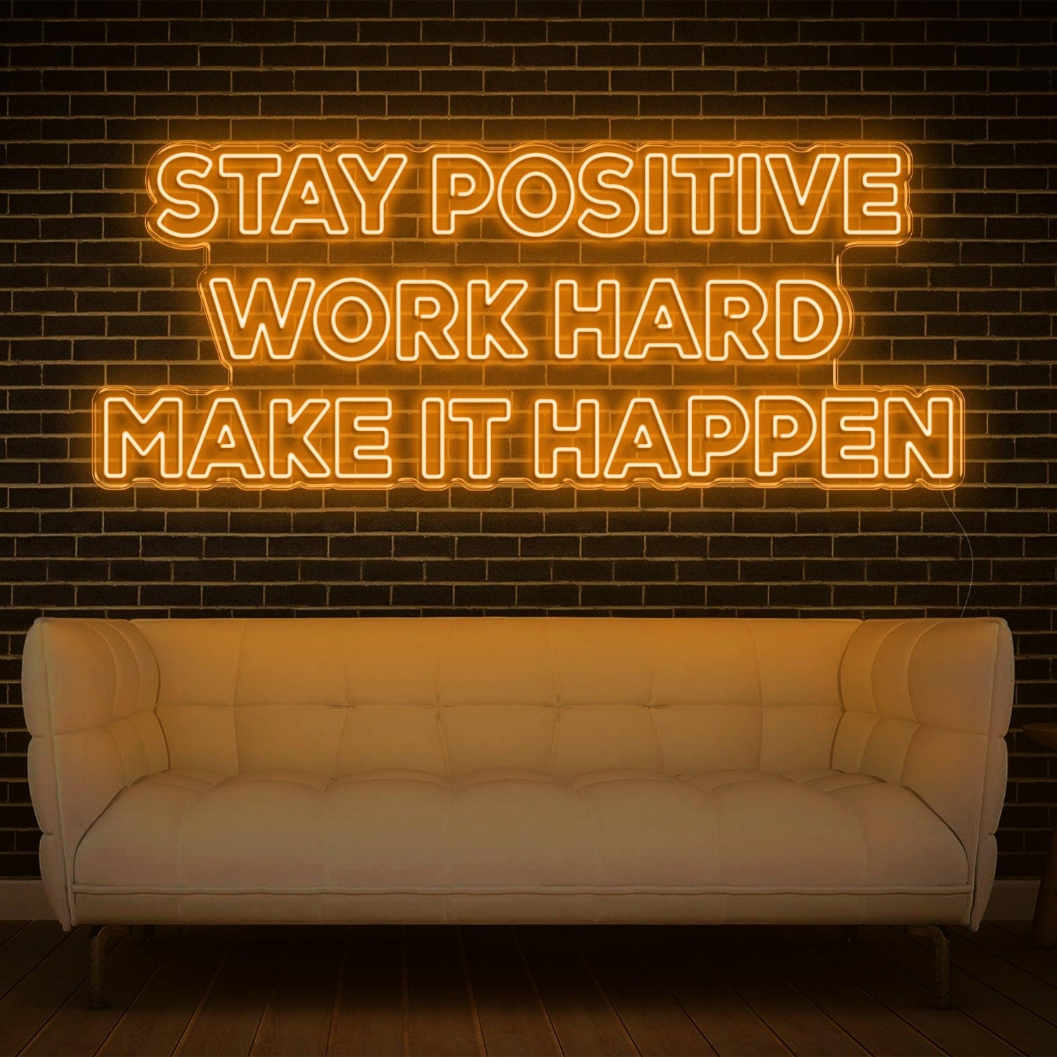 Stay Positive Work Hard Make It Happen Blue Led Neon Sign For Home Office Wall Decor | Shineneon
