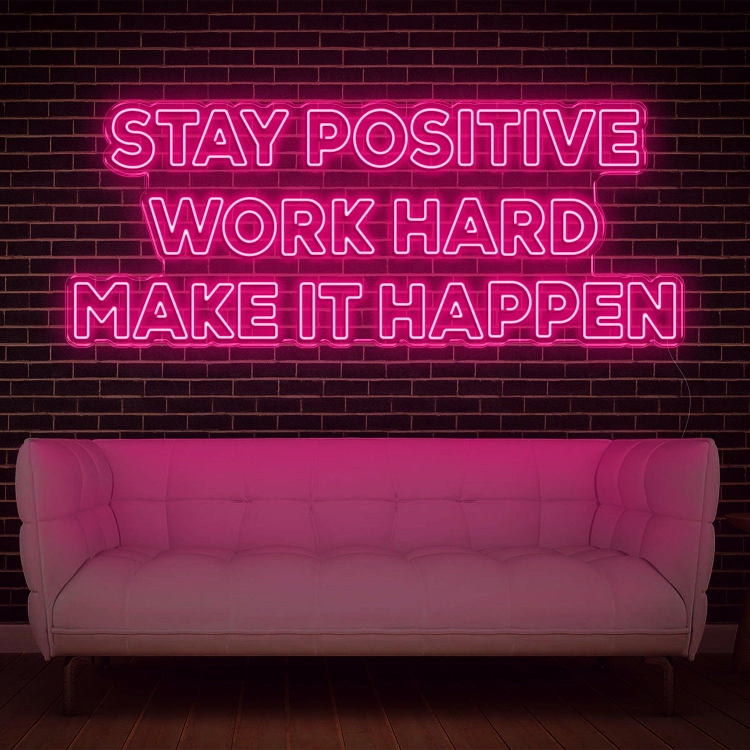Stay Positive Work Hard Make It Happen Blue Led Neon Sign For Home Office Wall Decor | Shineneon
