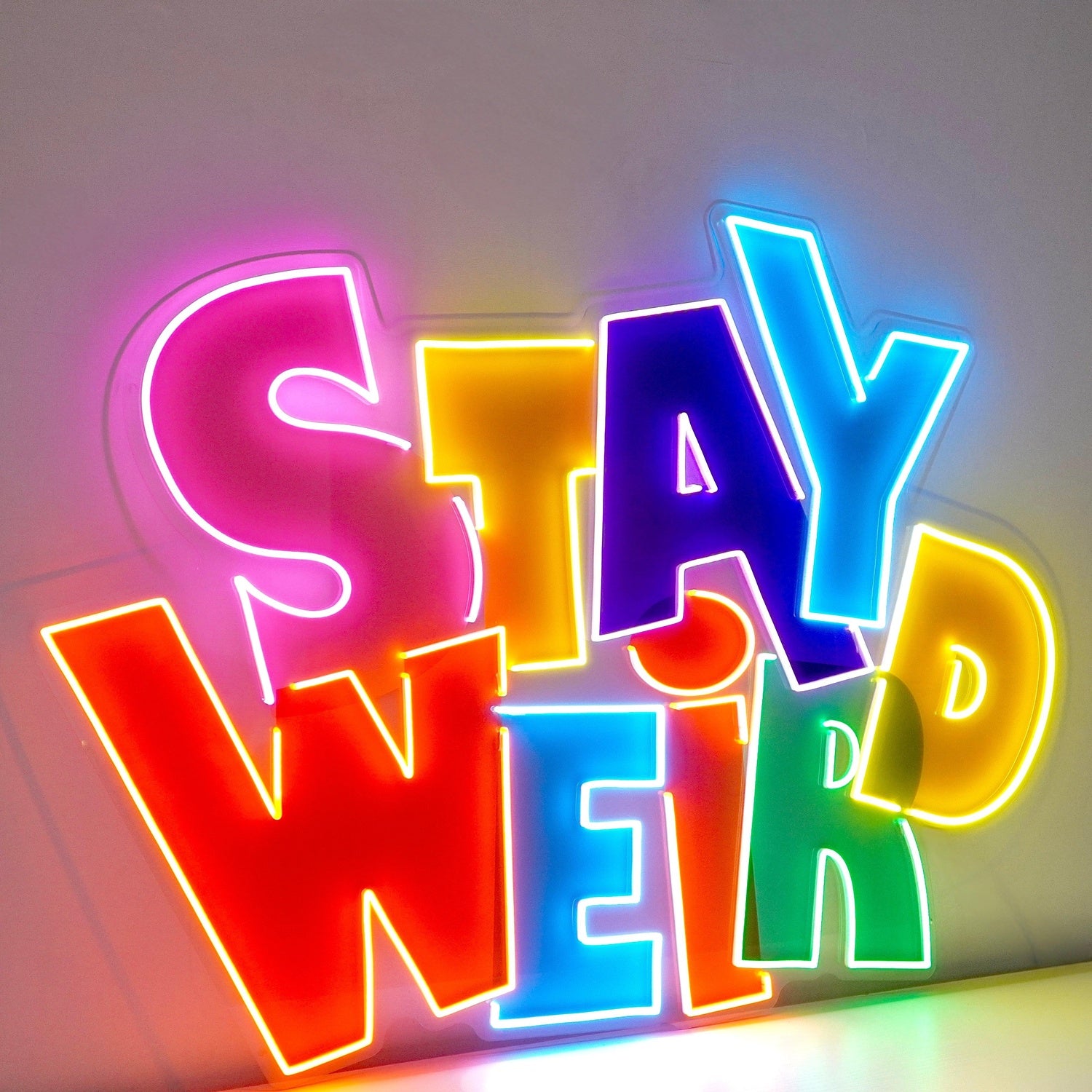 Stay Weird Multicolor Uv Printed Led Neon Sign For Vibrant Indoor Wall Art | Shineneon
