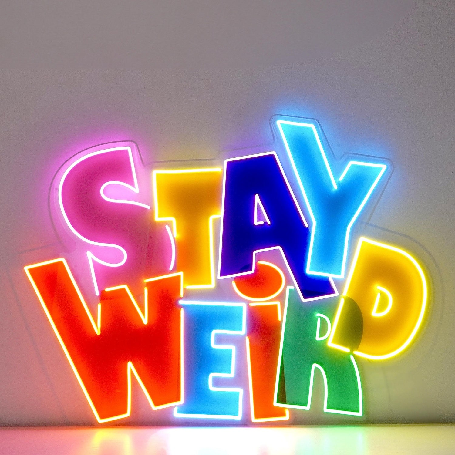 Stay Weird Multicolor Uv Printed Led Neon Sign For Vibrant Indoor Wall Art | Shineneon