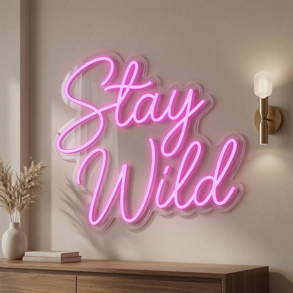 Stay Wild Cursive Room Decor LED Neon Sign - Shineneon