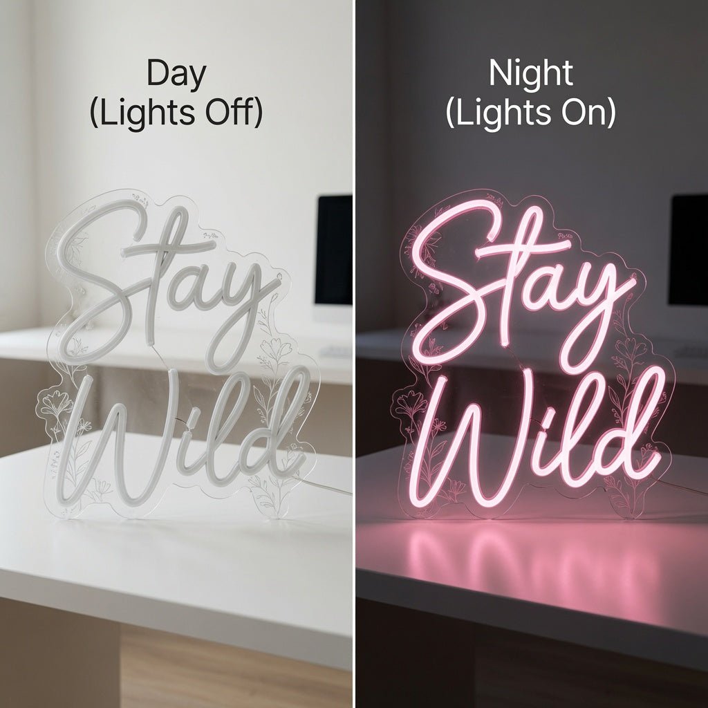 Stay Wild Cursive Room Decor LED Neon Sign - Shineneon