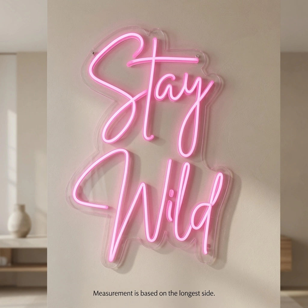 Stay Wild LED Neon Sign Wall Decor - 04 Size Image