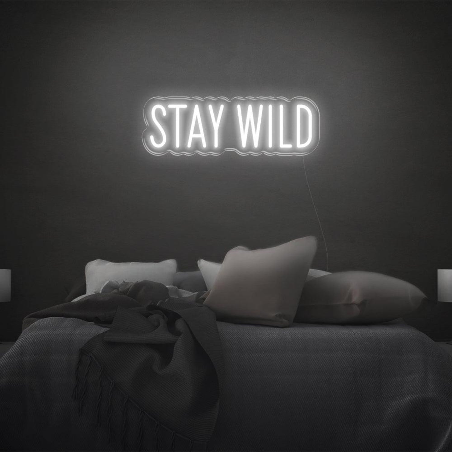 Stay Wild Warm Yellow Led Neon Sign For Modern Bedroom Decor | Shineneon