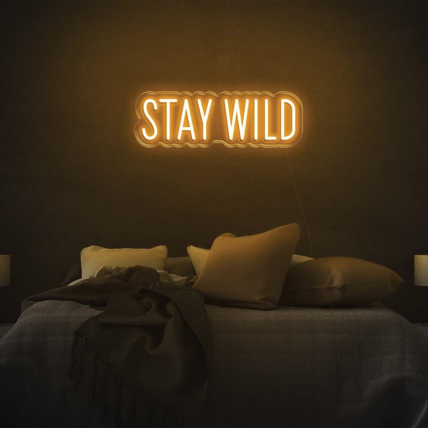 Stay Wild Warm Yellow Led Neon Sign For Modern Bedroom Decor | Shineneon