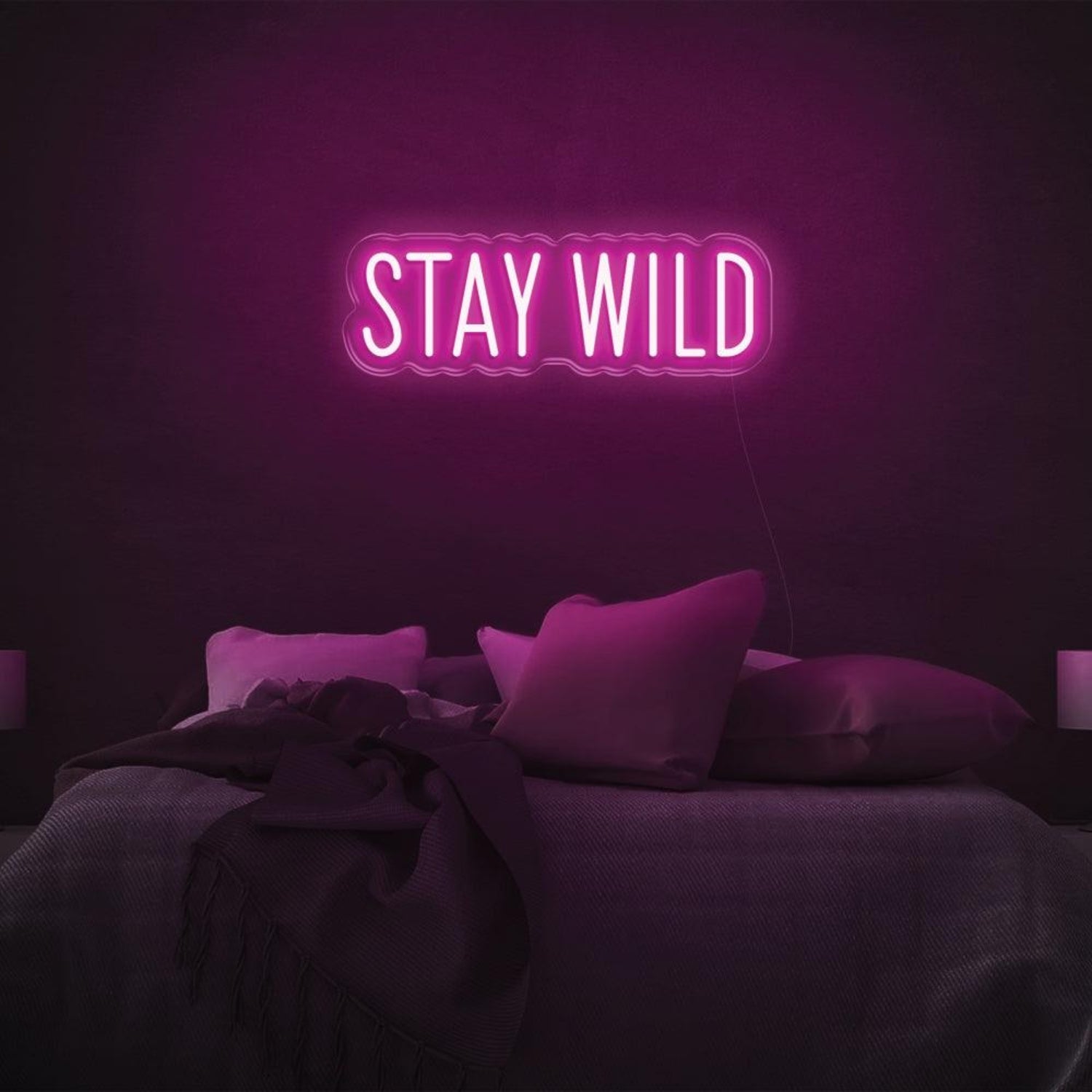 Stay Wild Warm Yellow Led Neon Sign For Modern Bedroom Decor | Shineneon