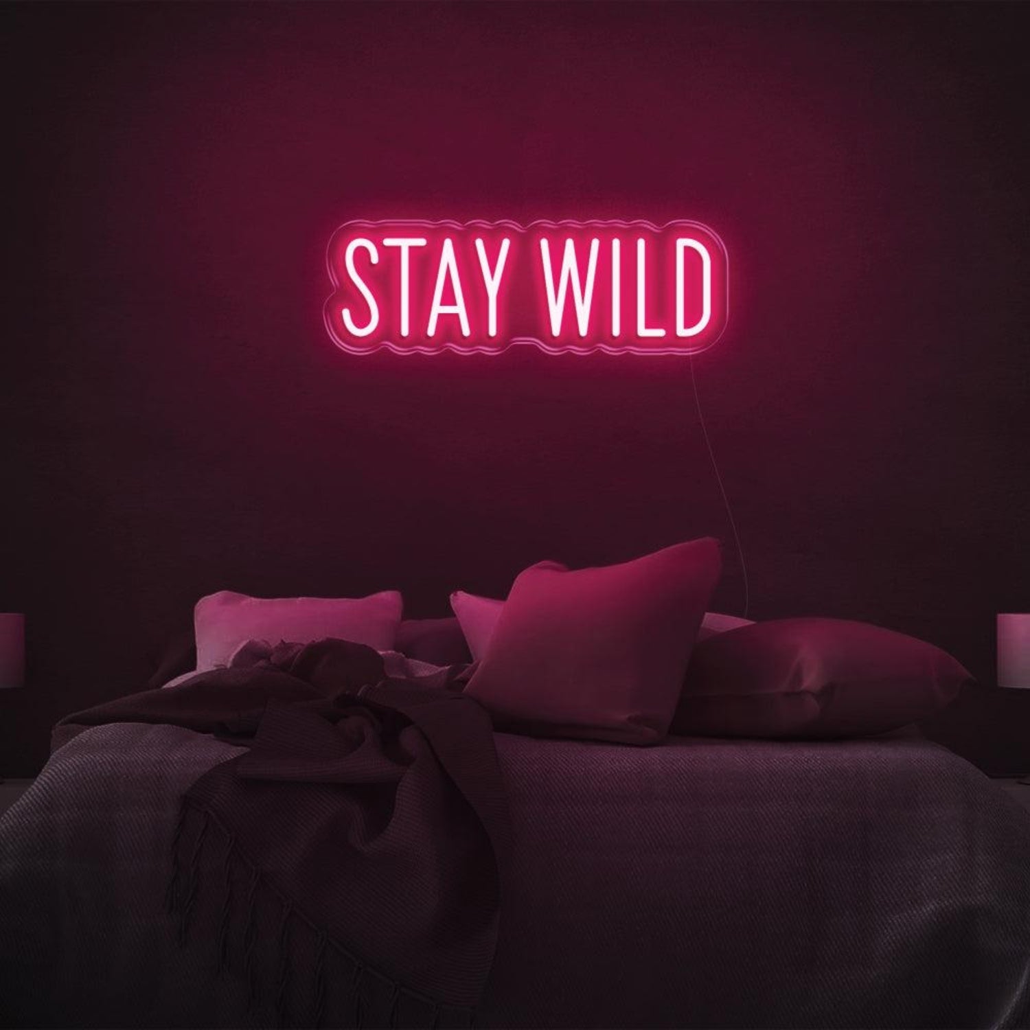 Stay Wild Warm Yellow Led Neon Sign For Modern Bedroom Decor | Shineneon