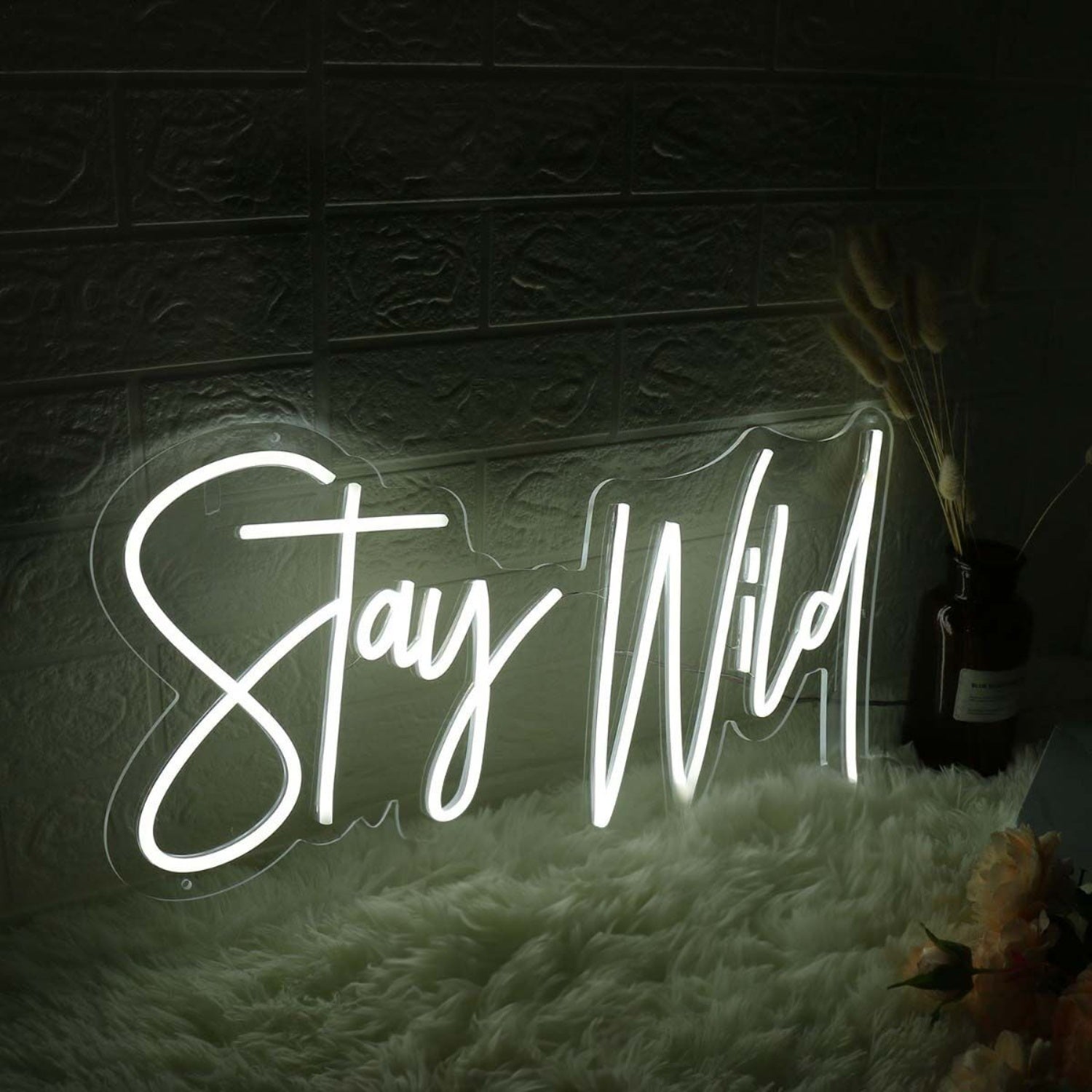 Stay Wild White Neon Sign For Inspirational And Positive Spaces | Shineneon