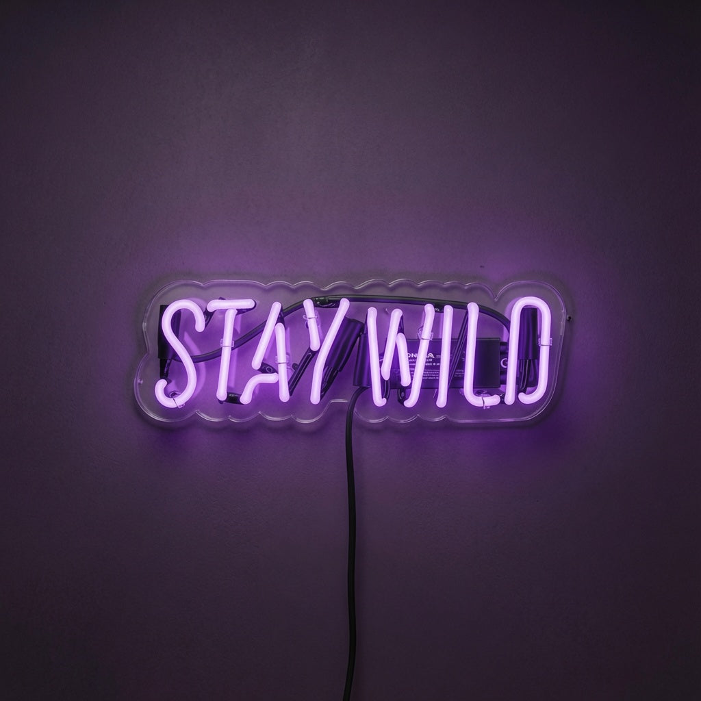 Stay Wild Word Art Wall Decor LED Neon Sign - 02 High-Converting Product Image