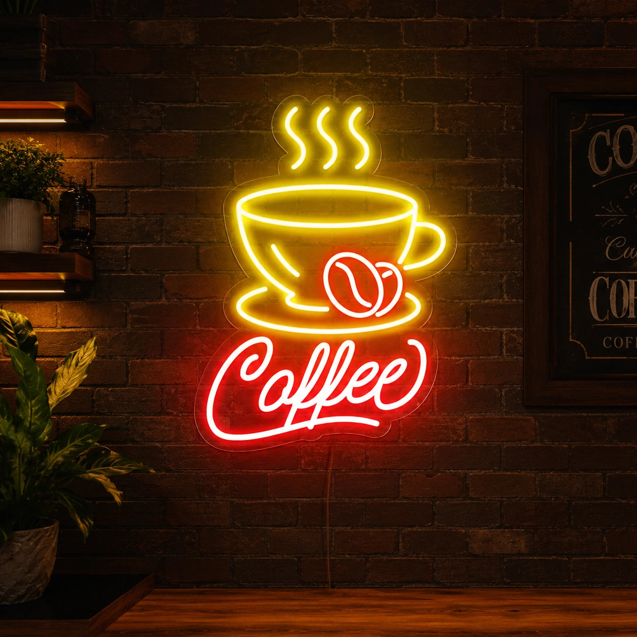 Steaming Coffee Cup Neon Sign LED Neon Sign high-converting product image