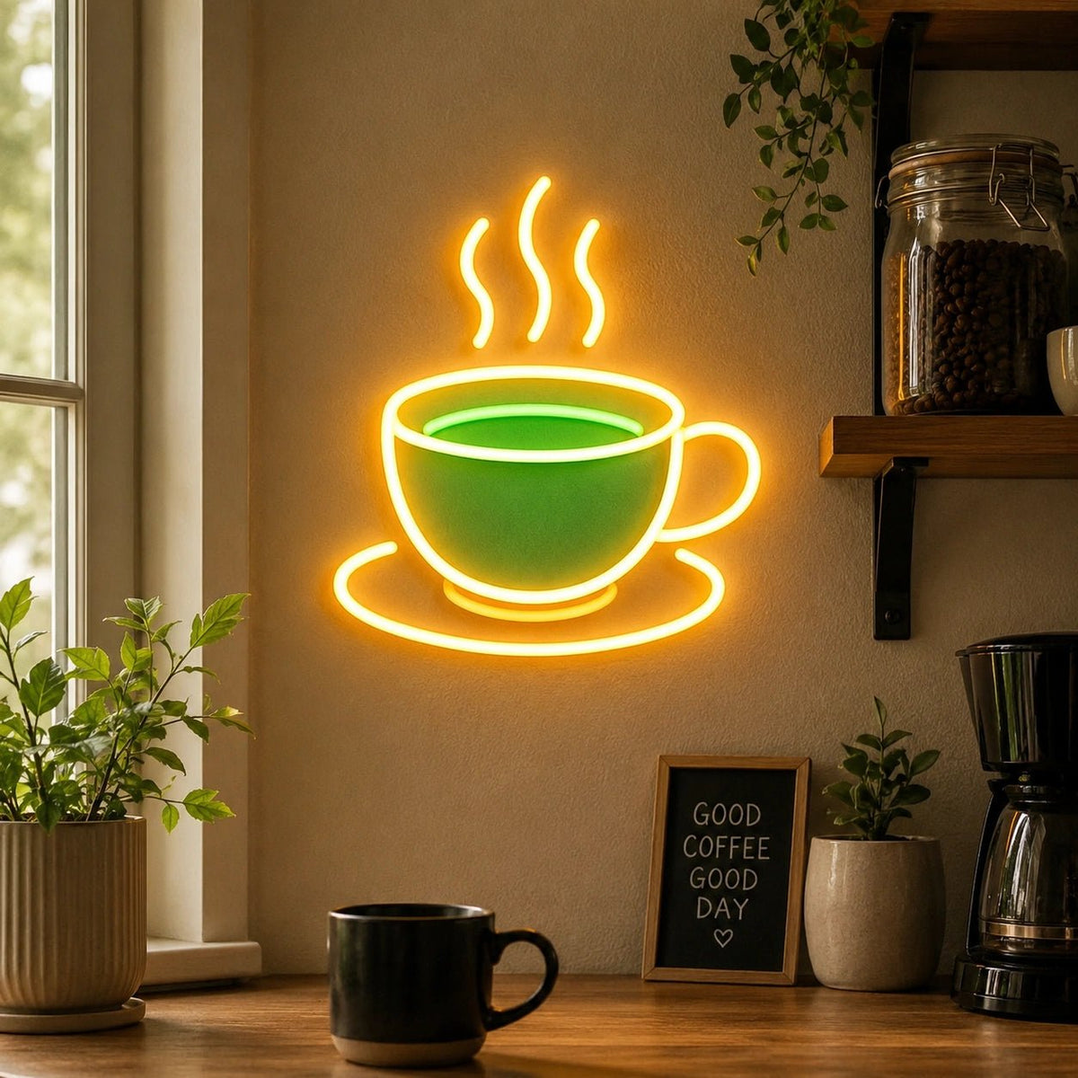 Steaming Tea Cup Saucer LED Neon Sign - Shineneon