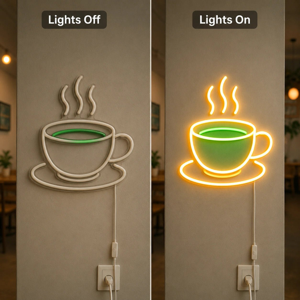 Steaming Tea Cup Saucer LED Neon Sign - Shineneon