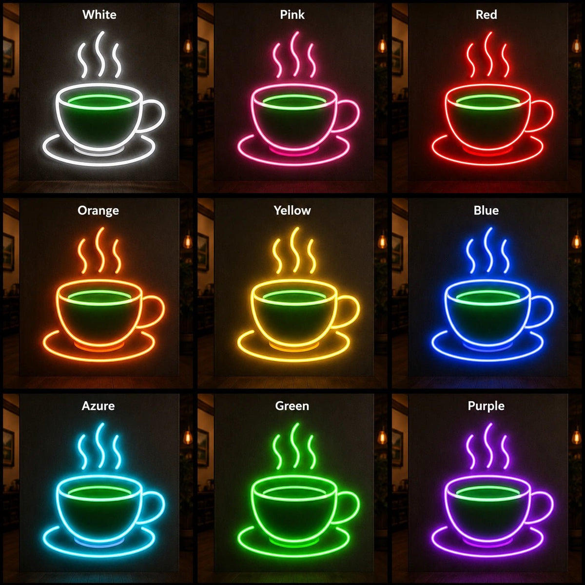 Steaming Tea Cup Saucer LED Neon Sign - Shineneon