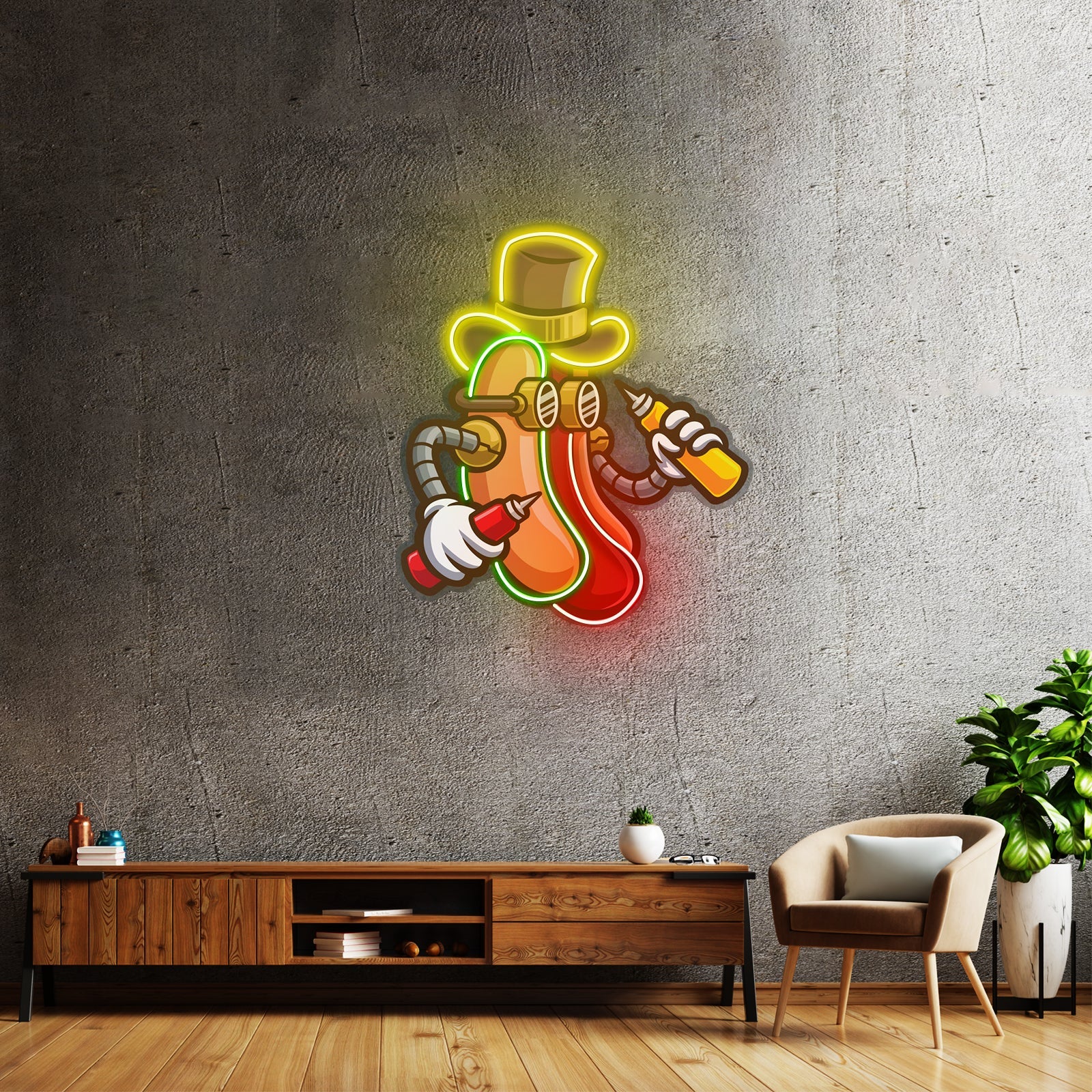 Steampunk Hotdog Led Neon Sign Light Custom Led Signs - Shineneon