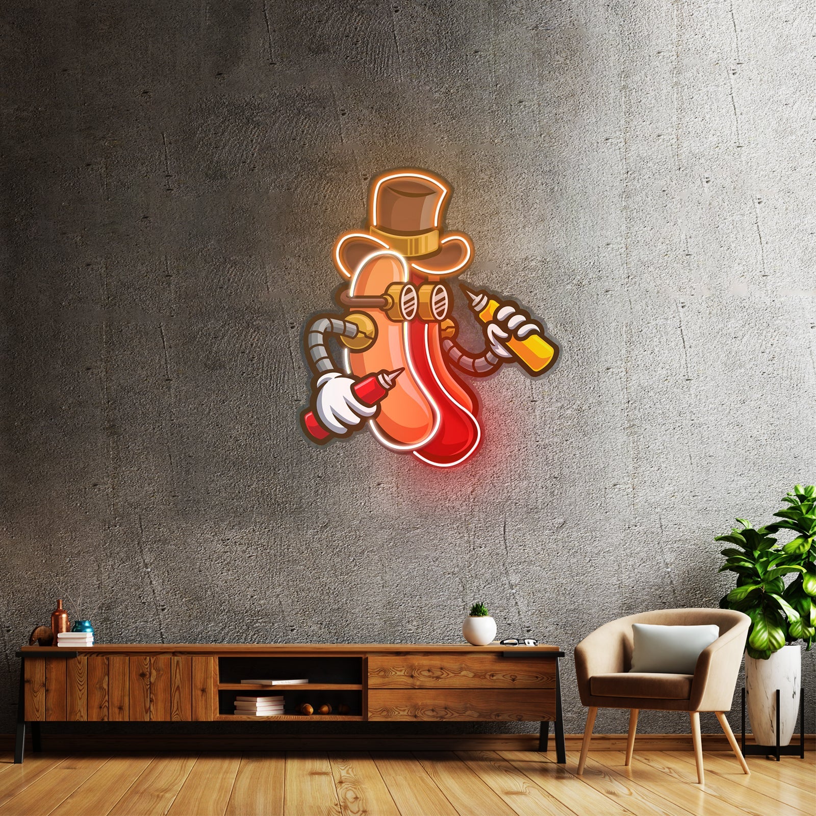 Steampunk Hotdog Led Neon Sign Light Custom Led Signs - Shineneon