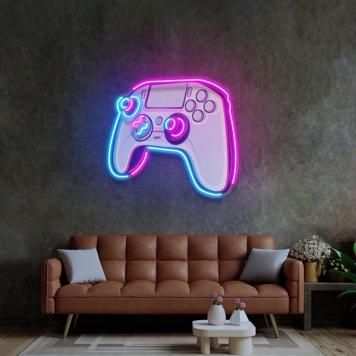 Stick Controller Purple-Blue Uv Printed Led Neon Sign For Gaming Room Holiday Decor | Shineneon