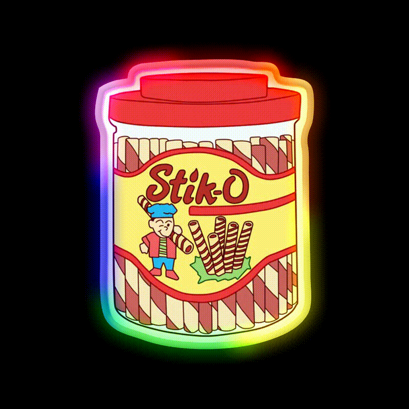 Stik O Snack Food Led Neon Sign Rgb Color - LED neon sign close-up detail
