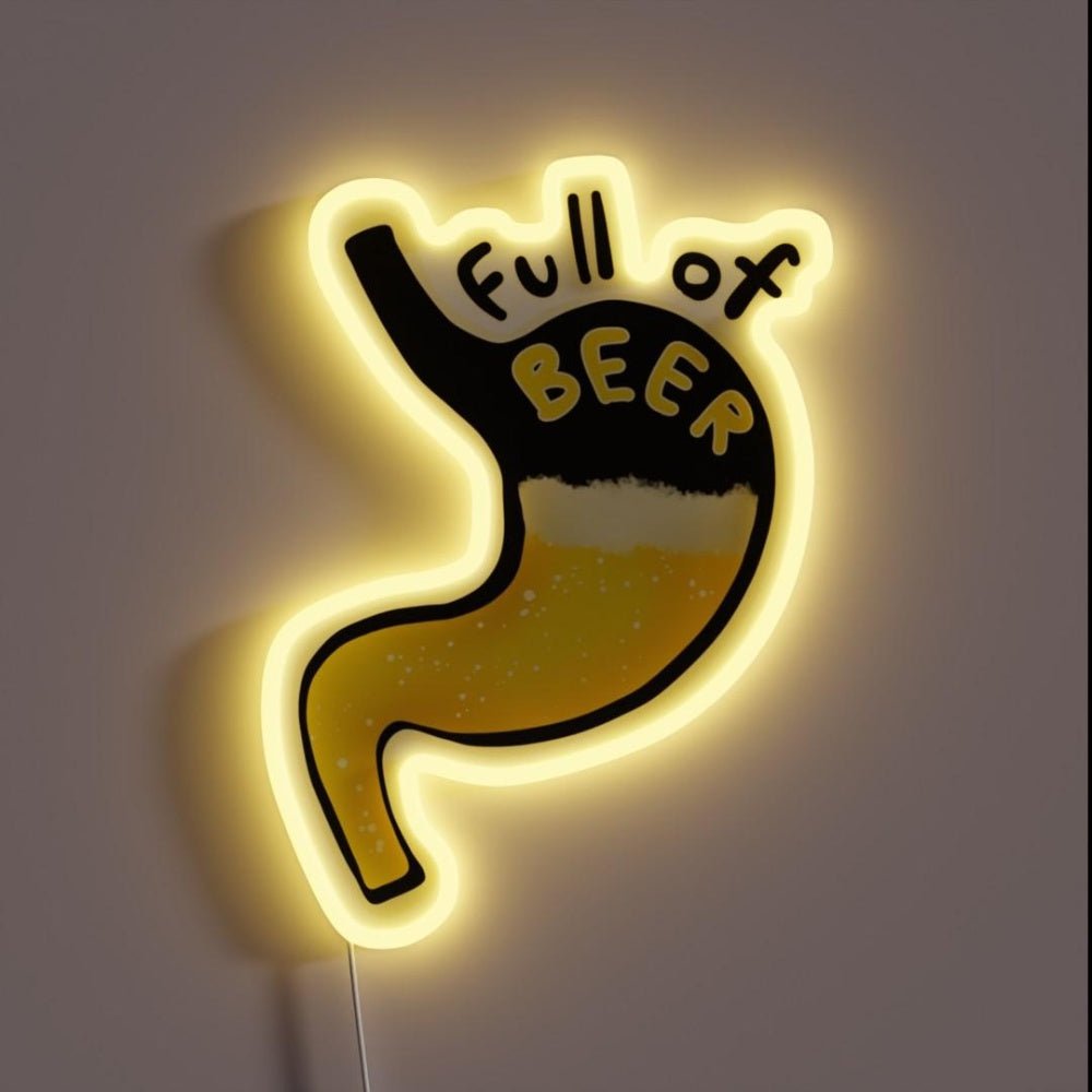 Stomach Full Of Beer Rgb Led Neon Sign - Shineneon