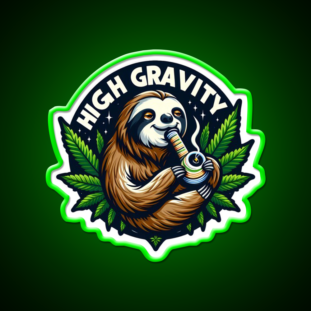 Stoned Sloth Hemp Inspired Green Leaf Led Neon Sign Rgb Color - LED neon sign view 8