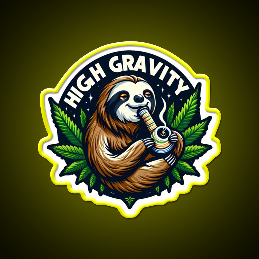 Stoned Sloth Hemp Inspired Green Leaf Led Neon Sign Rgb Color - LED neon sign view 7