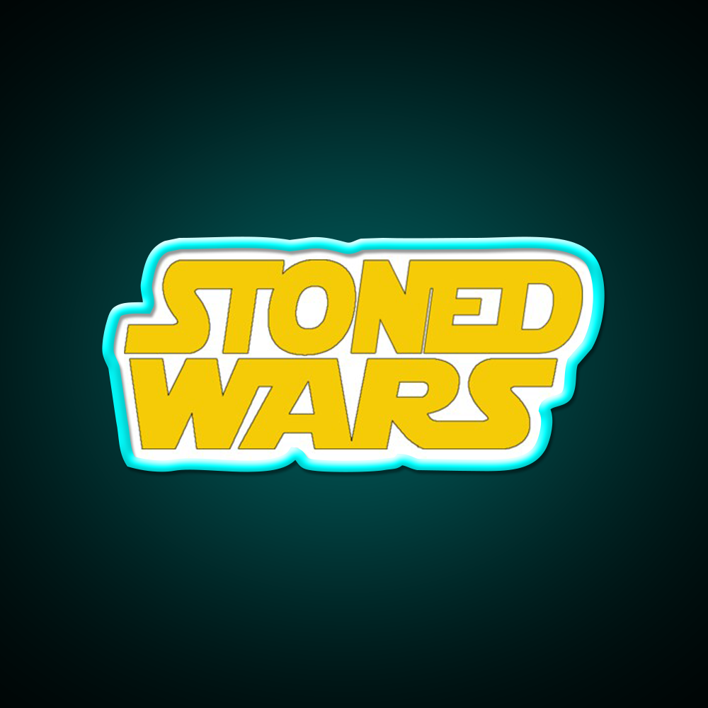 Stoned Wars Hemp Inspired Green Leaf Led Neon Sign Rgb Color - Size and dimension reference