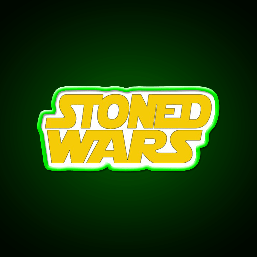 Stoned Wars Hemp Inspired Green Leaf Led Neon Sign Rgb Color - Shineneon