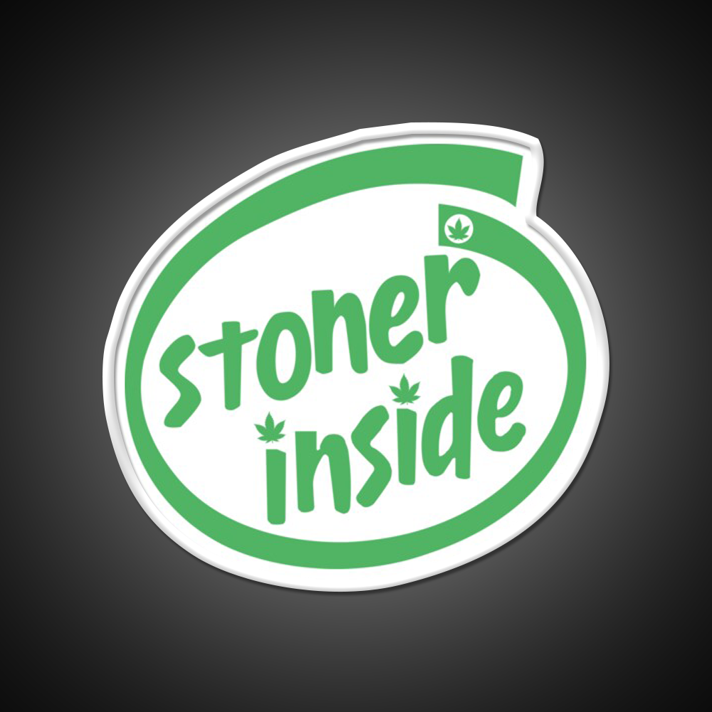 Stoner Inside Hemp Inspired Green Leaf Led Neon Sign Rgb Color