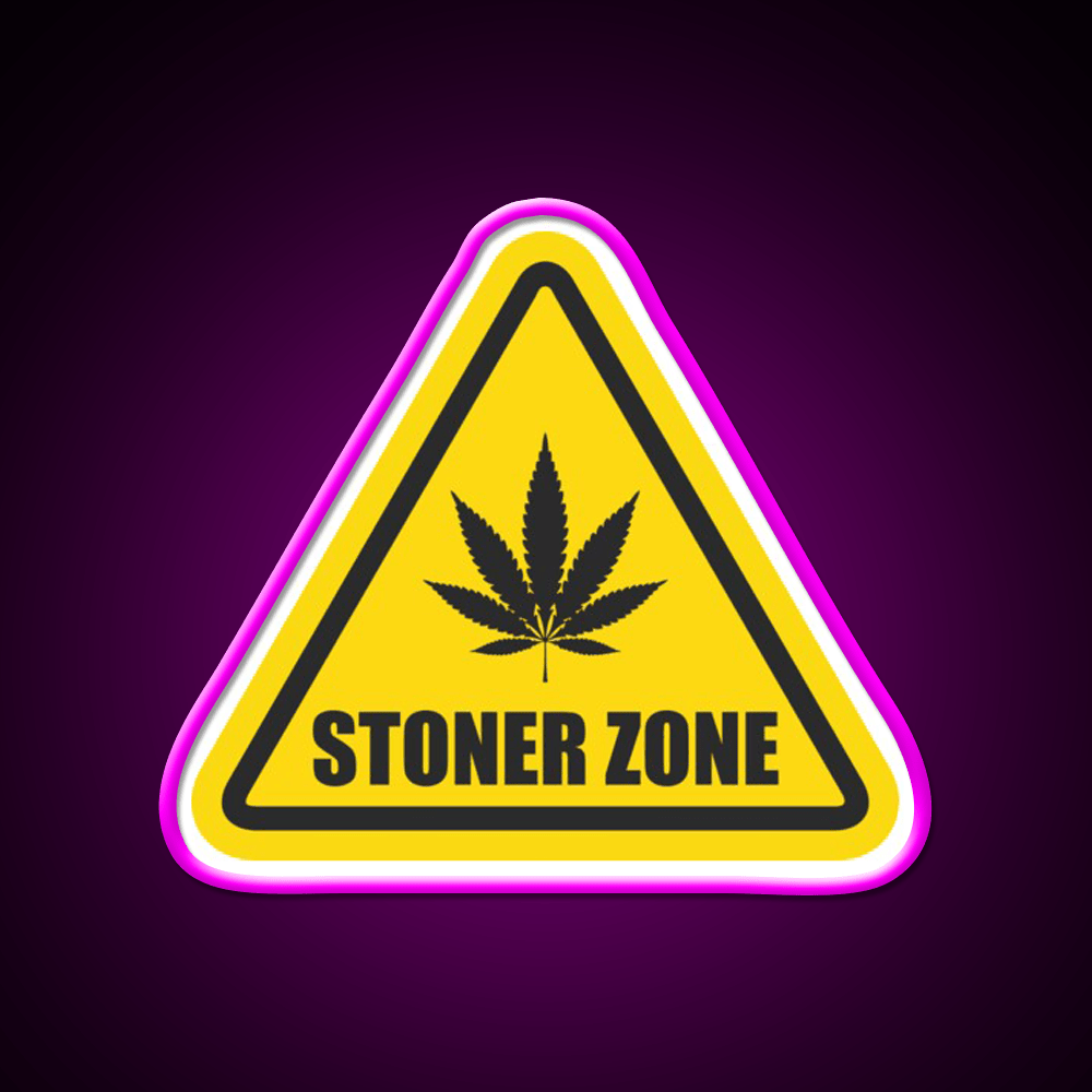 Stoner Zone Weed Leaf Gift Hemp Inspired Green Leaf Led Neon Sign Rgb Color - Shineneon