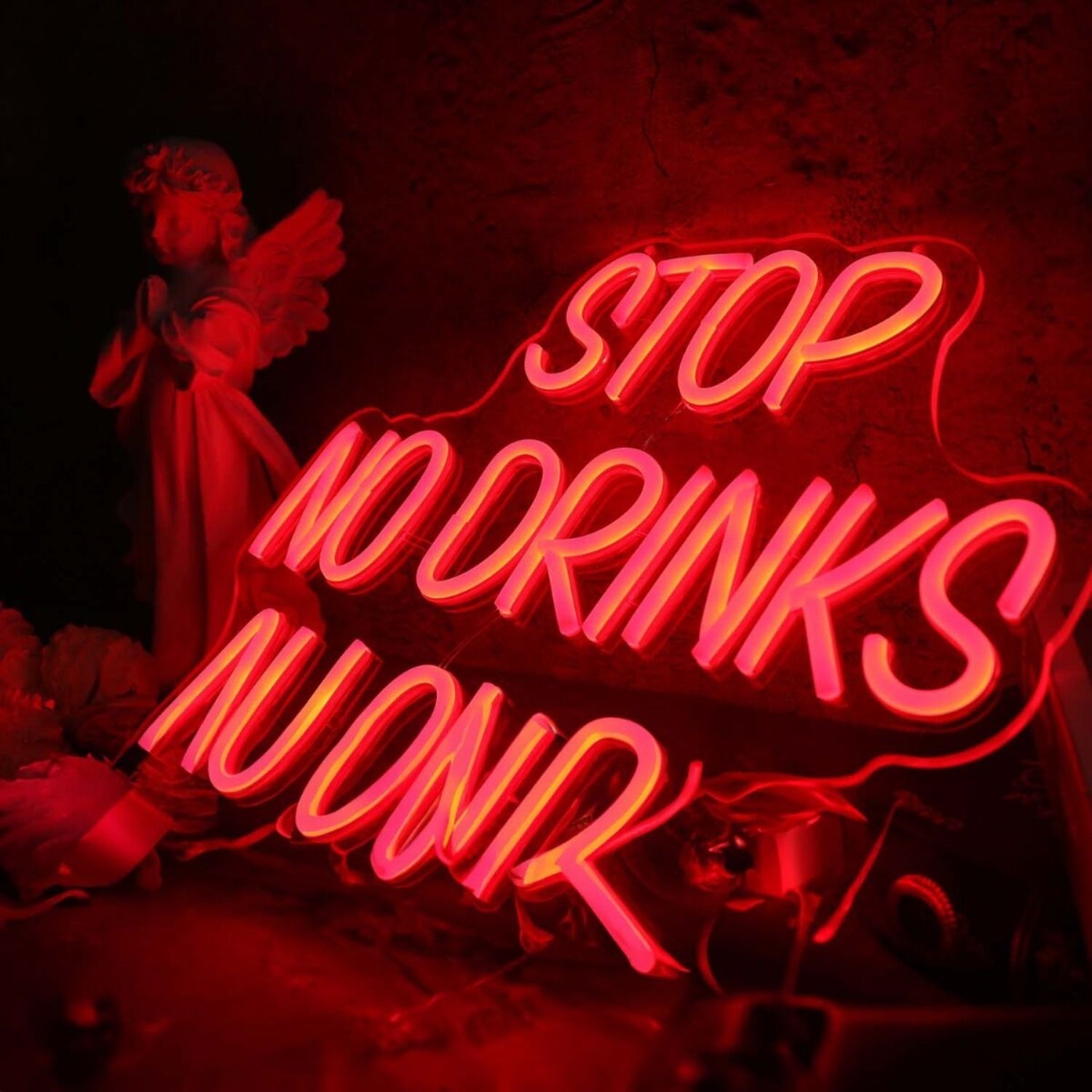 Stop No Drinks Allowed Red Led Neon Sign - Shineneon