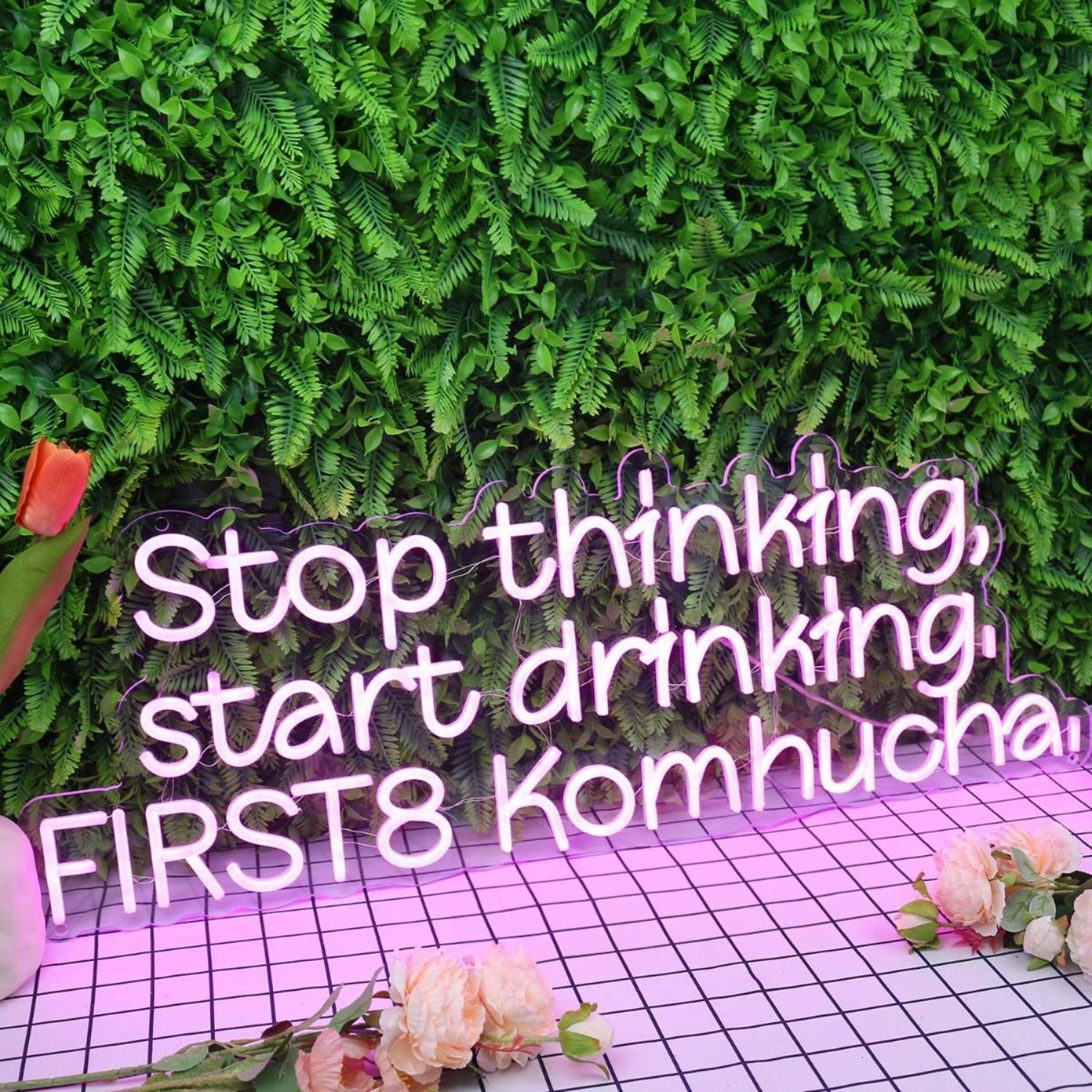 Stop Thinking Start Drinking First 8 Kombucha Led Neon Sign - Shineneon