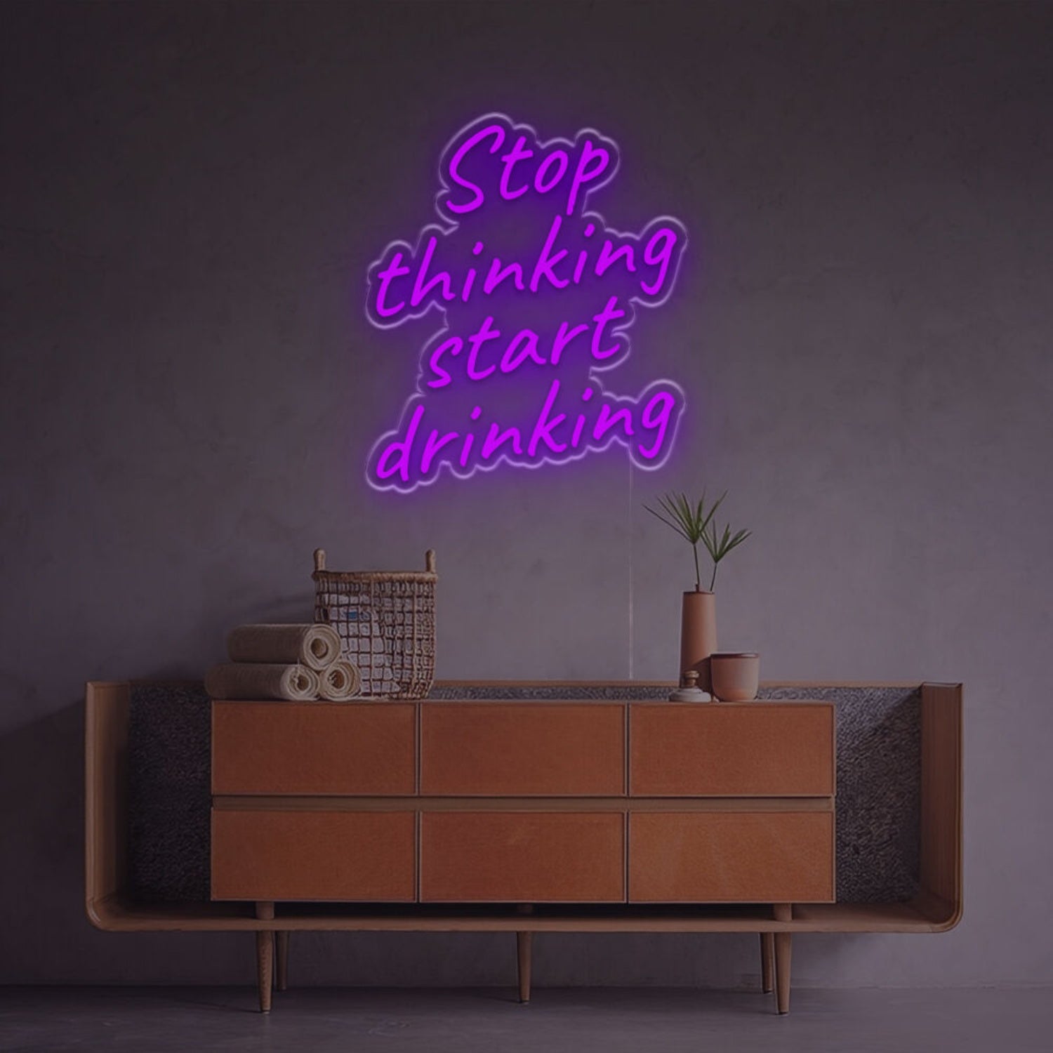 Stop Thinking Start Drinking Led Neon Sign | Shineneon