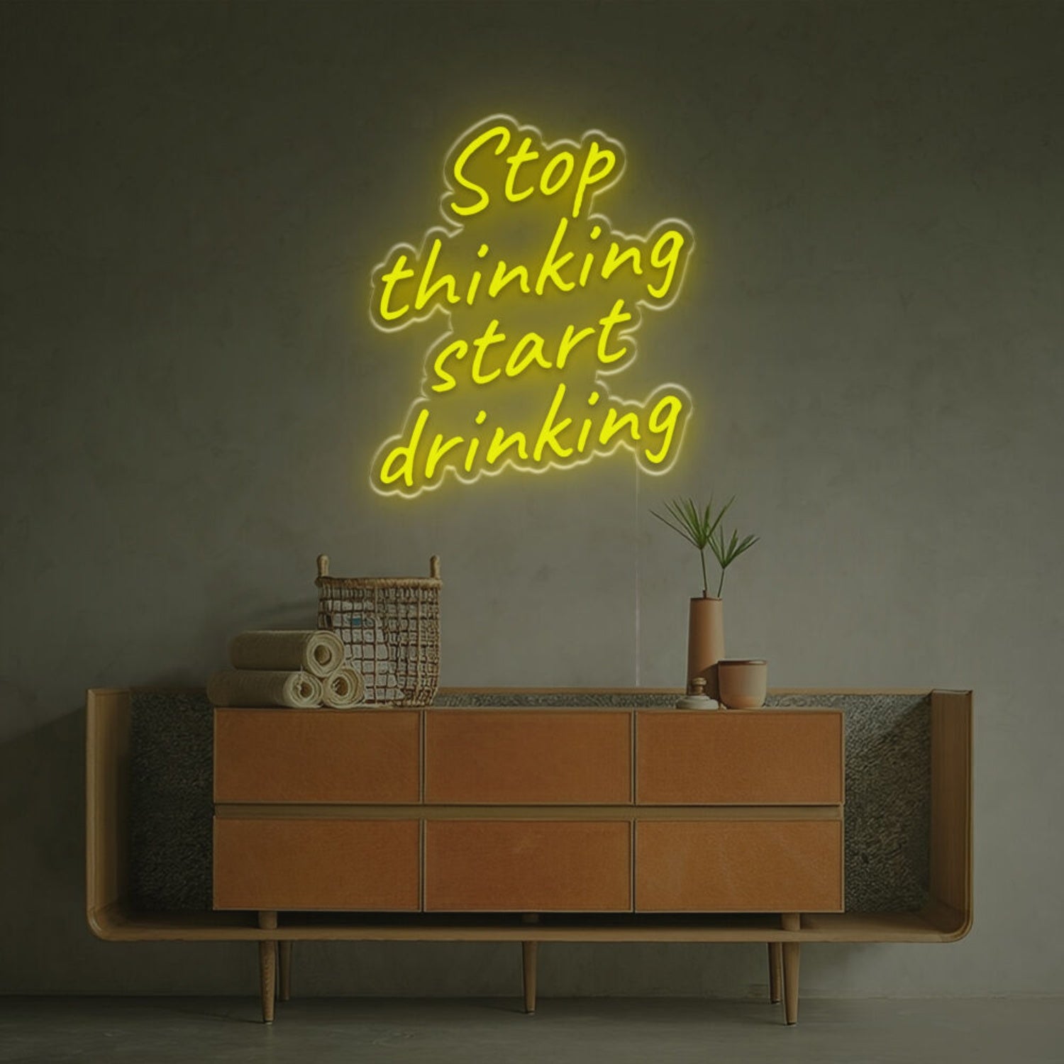 Stop Thinking Start Drinking Led Neon Sign | Shineneon